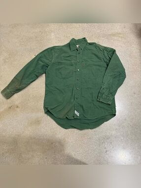 Vintage 90's Levi's Green Button Down Shirt Men's Size Small S 100% Cotton EUC